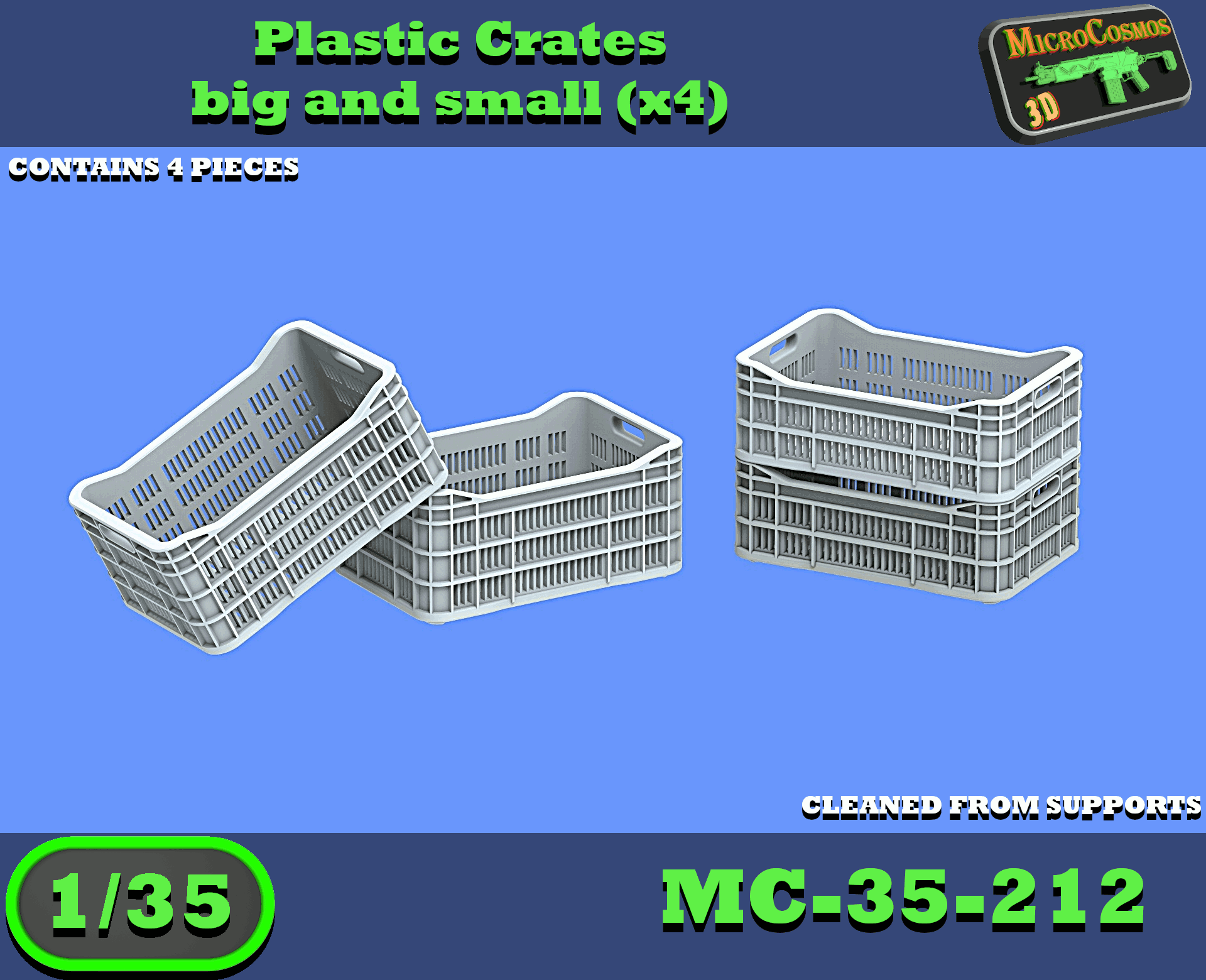 MC-35-212 - Plastic Crates Big and Small Set