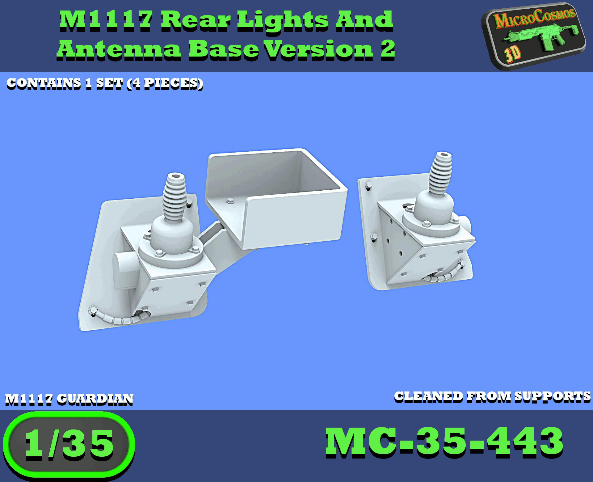 MC-35-443 - M1117 Base For Rear Lights And Anntenna Base Version 2