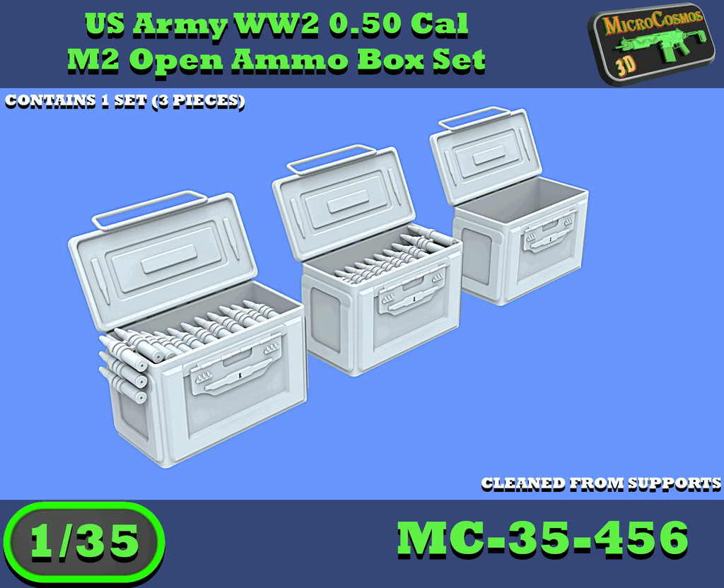 MC-35-456 - WW2 Munitionskisten-Set Kaliber 0.50 offen