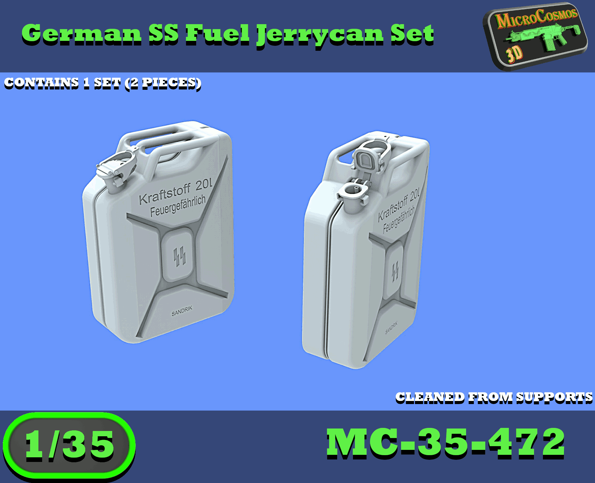 MC-35-472 - WW2 German SS Fuel Jerry Can Set