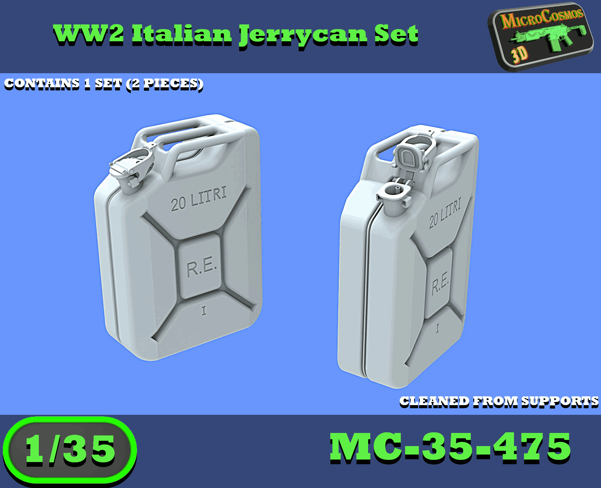 MC-35-475 - WWII Italienische Wehrmachtskanister-Set