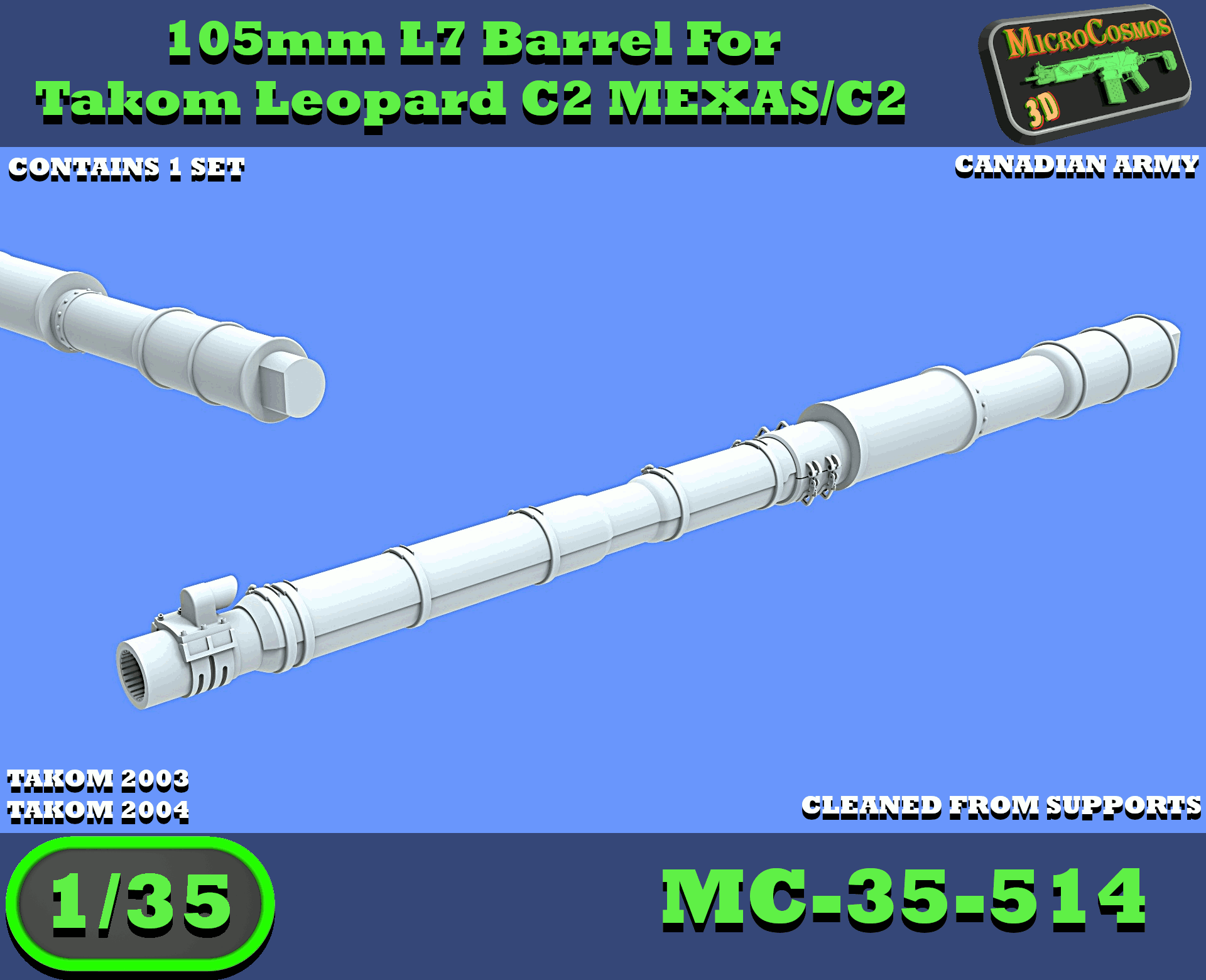 MC-35-514 - L7 Barrel For Takom Leopard C2 MEXAS / C2