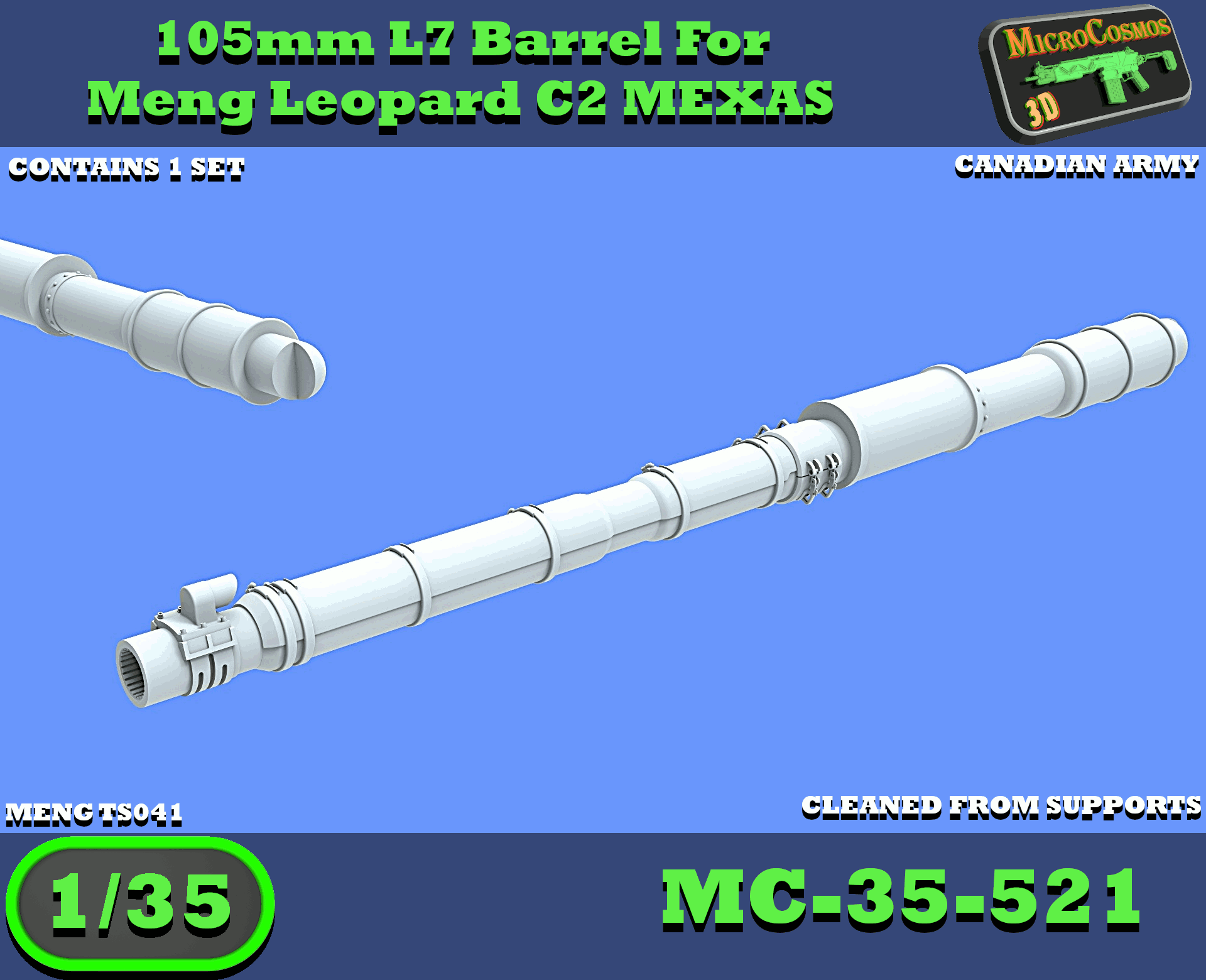 MC-35-521 L7 Barrel For Meng Leopard C2 MEXAS