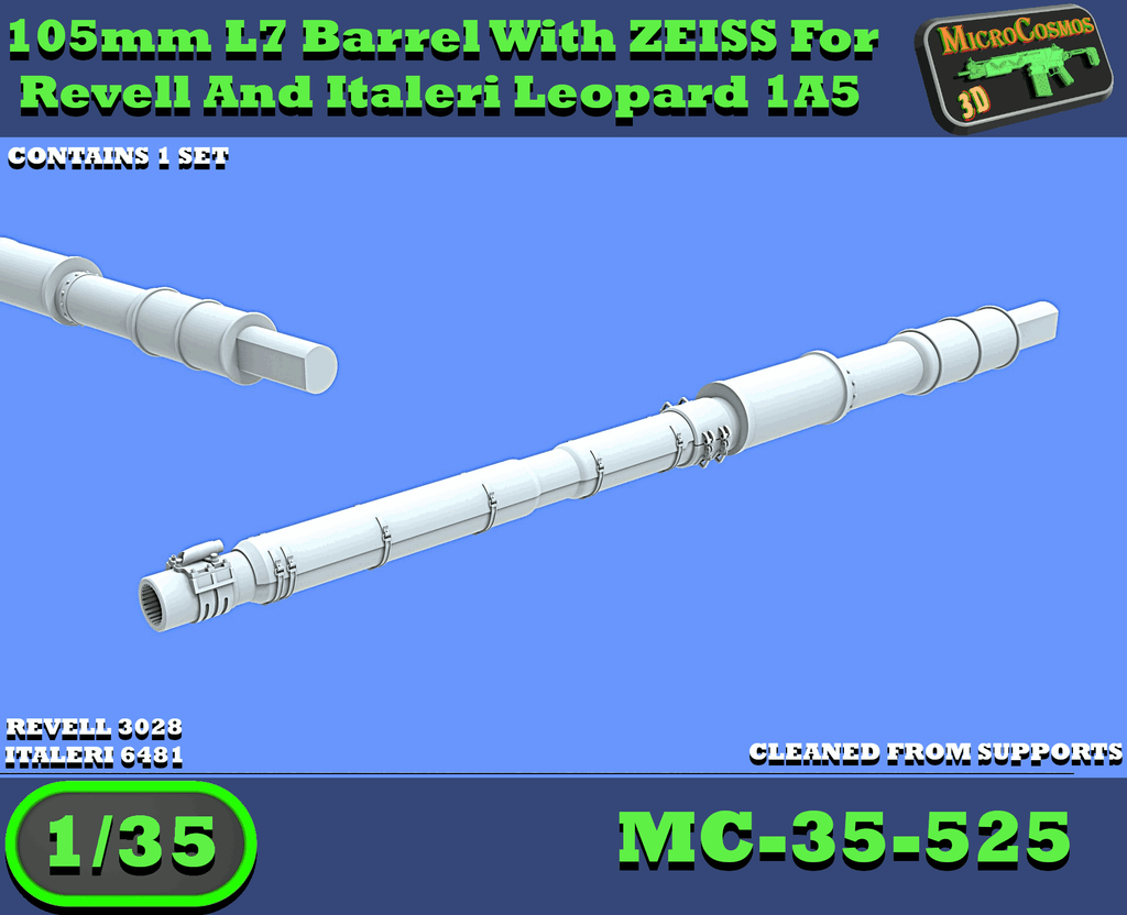 MC-35-525 - L7 Barrel With ZEISS For Revell And Italeri Leopard 1A5