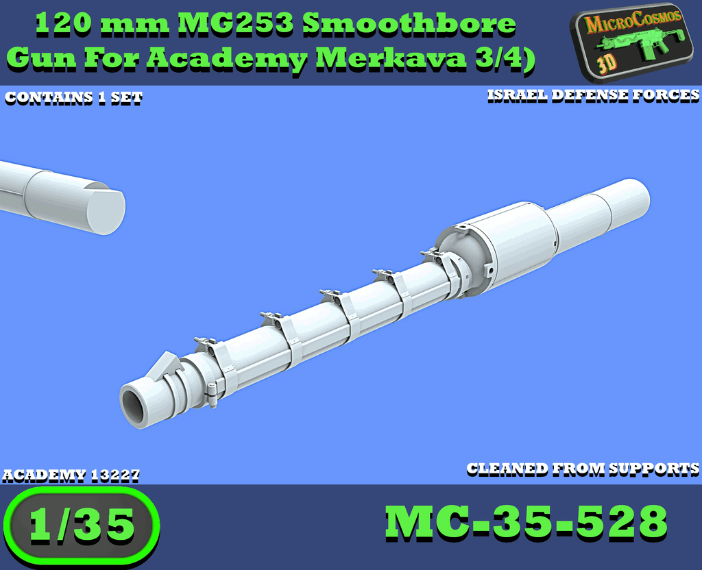 MC-35-528 MG253 Smoothbore Gun For Academy Merkava 3  And 4