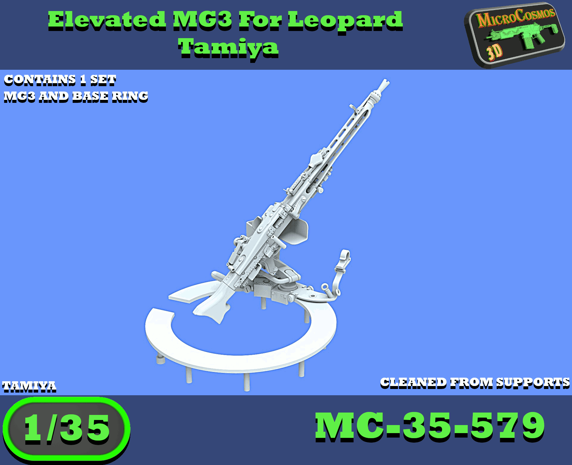 MC-35-579 - Elevated MG3 For Tamiya Leopard