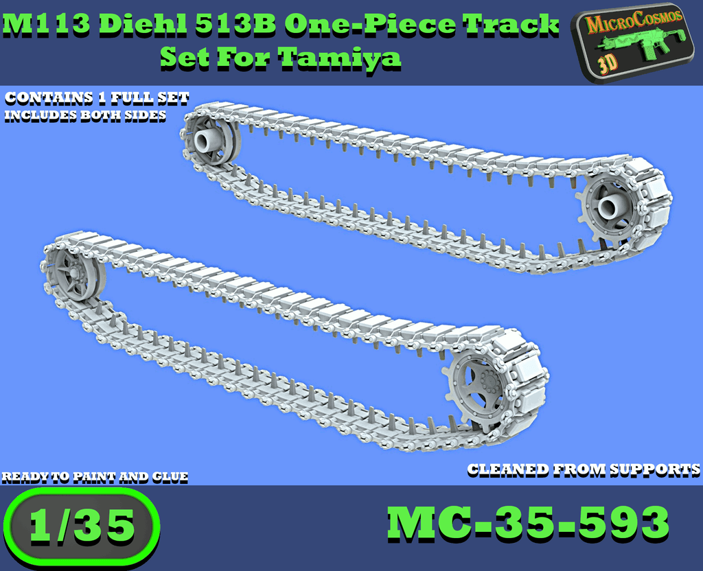 MC-35-593 - M113 Diehl 513B Einteiliges Kettenset für Tamiya