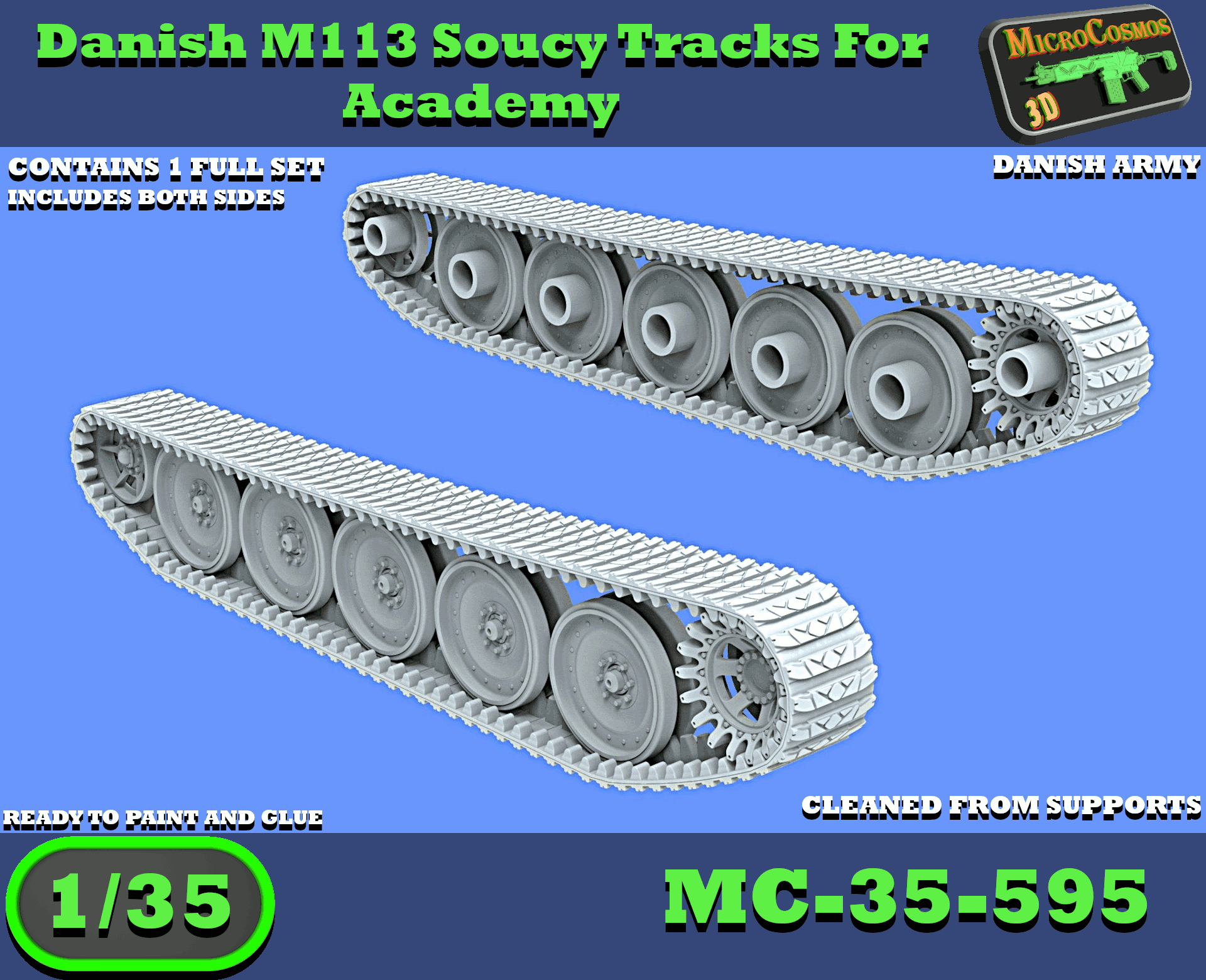 MC-35-595 - Chenilles Soucy pour M113 danois Academy