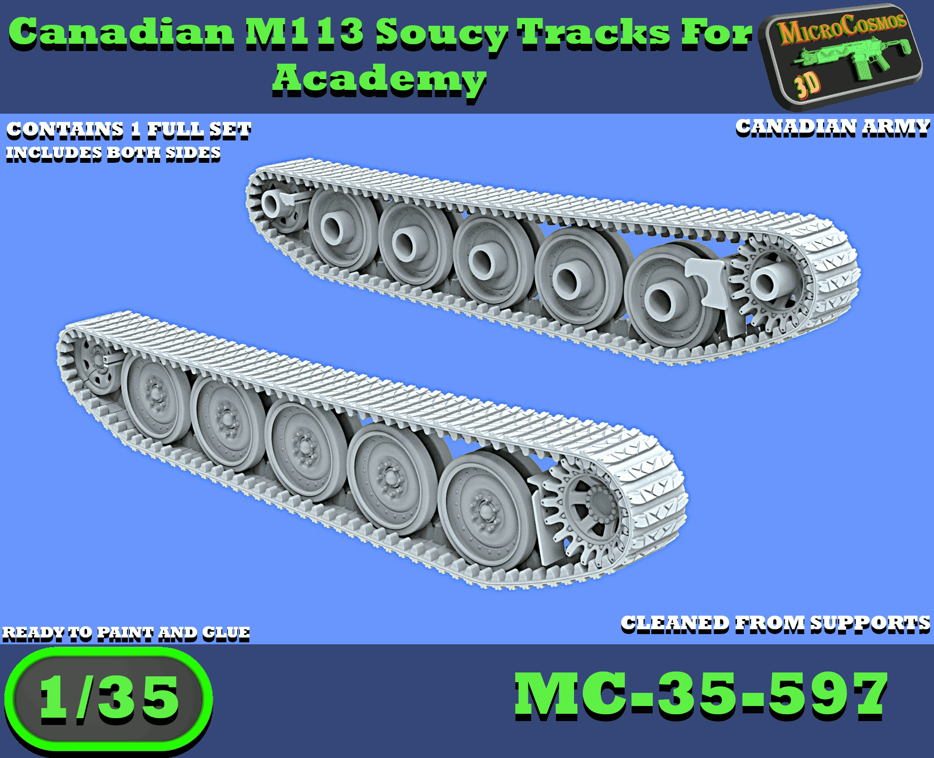MC-35-597 - Kanadische M113 Soucy Ketten für Academy