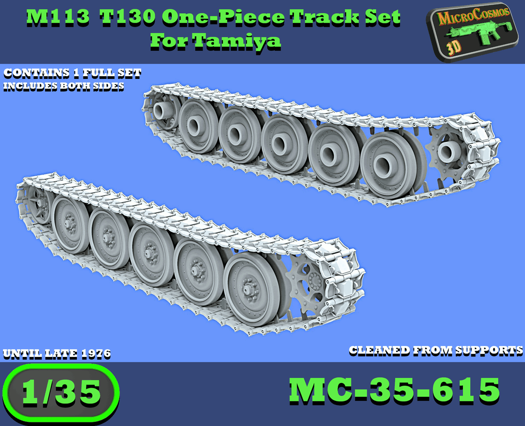 MC-35-615 - M113 T130 One-Piece Track Set With Road Wheels For Tamiya