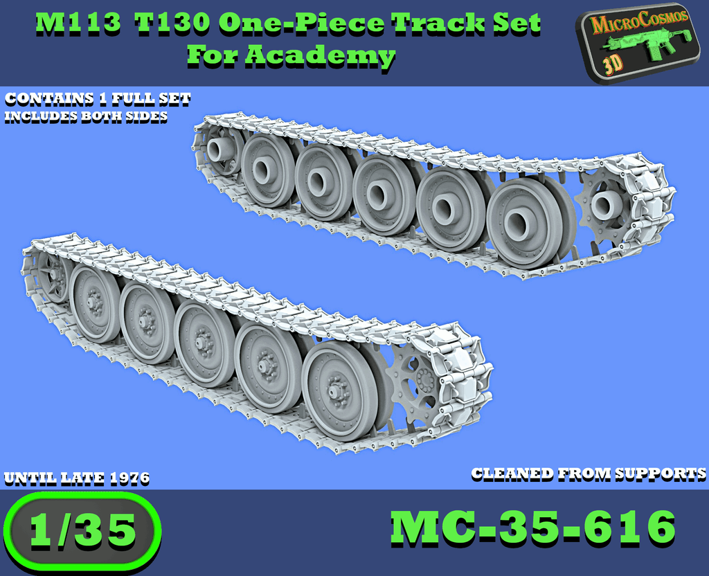 MC-35-616 - M113 T130 One-Piece Track Set With Road Wheels For Academy