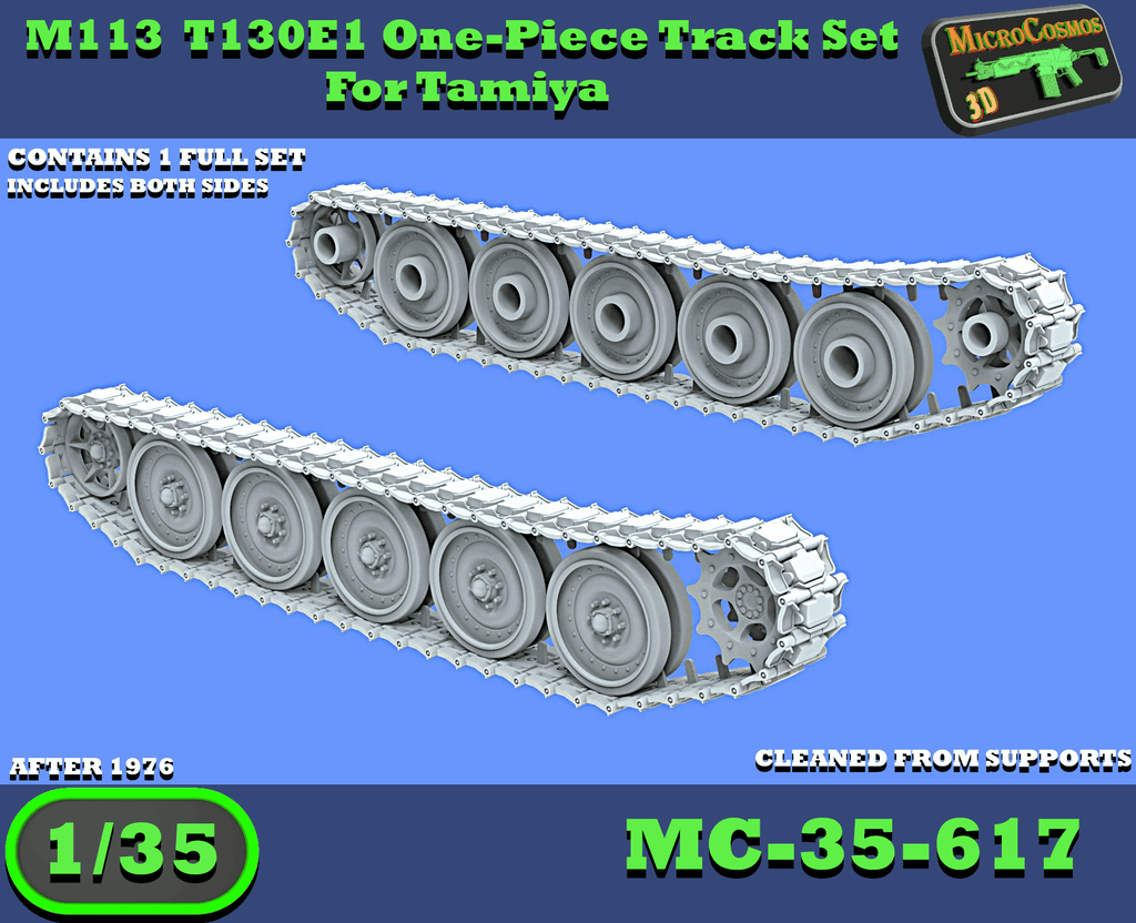 MC-35-617 - M113 T130E1 One-Piece Track Set With Road Wheels For Tamiya