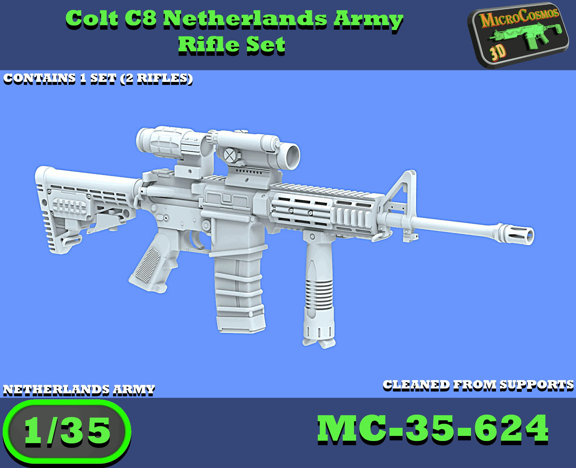 MC-35-624 - Netherlands Army Colt C8 Rifle Set