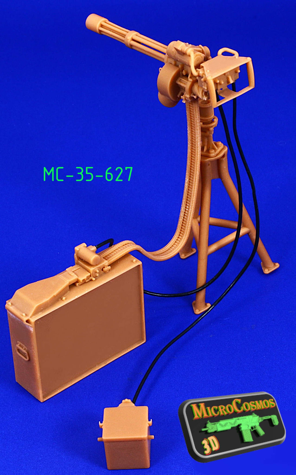 MC-35-627 - M134 On MK16 Tripod With Ammo Box