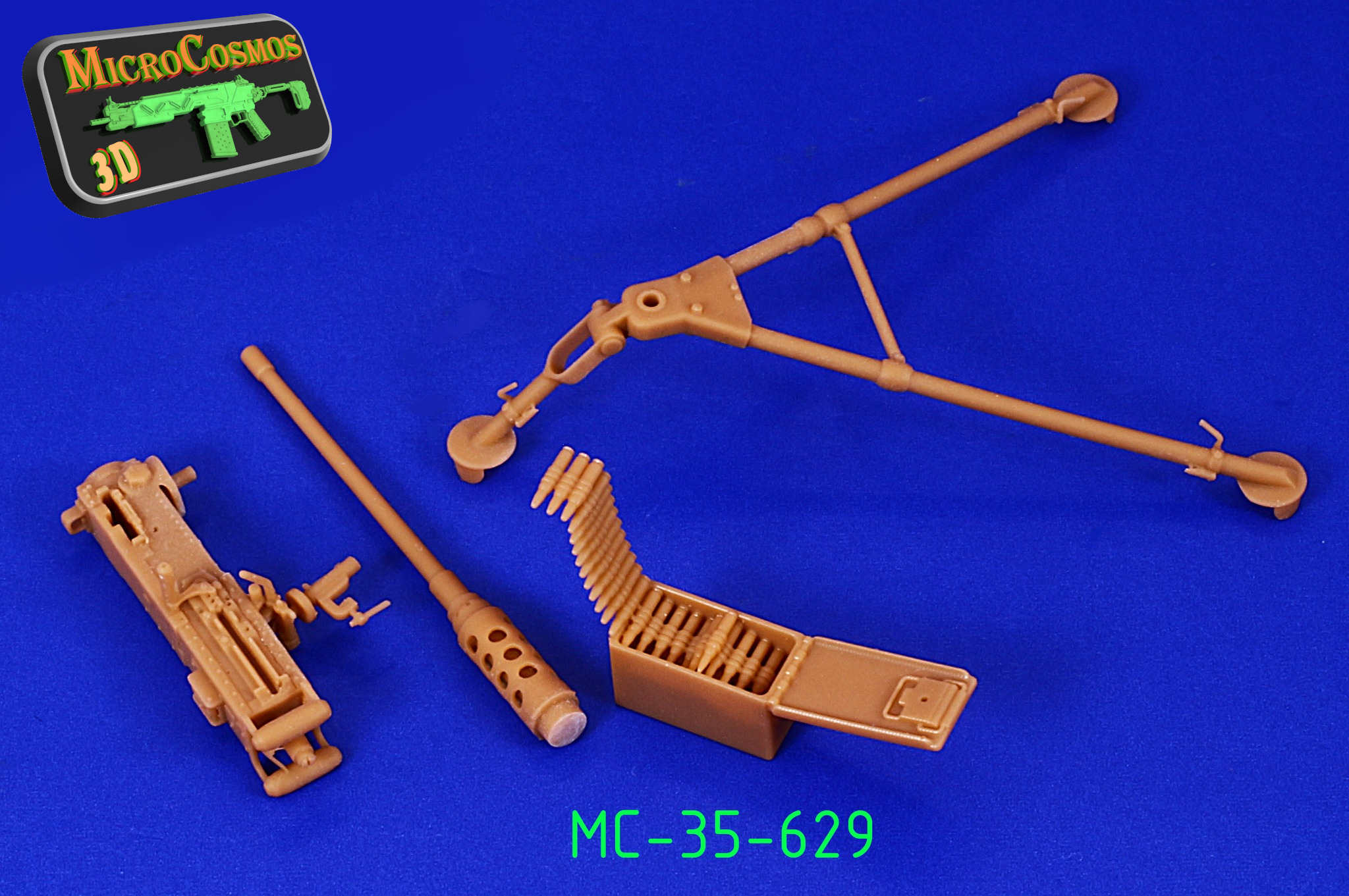 MC-35-629 - M2 Browning On M3 Tripod With Ammo Box And Ammo Belt
