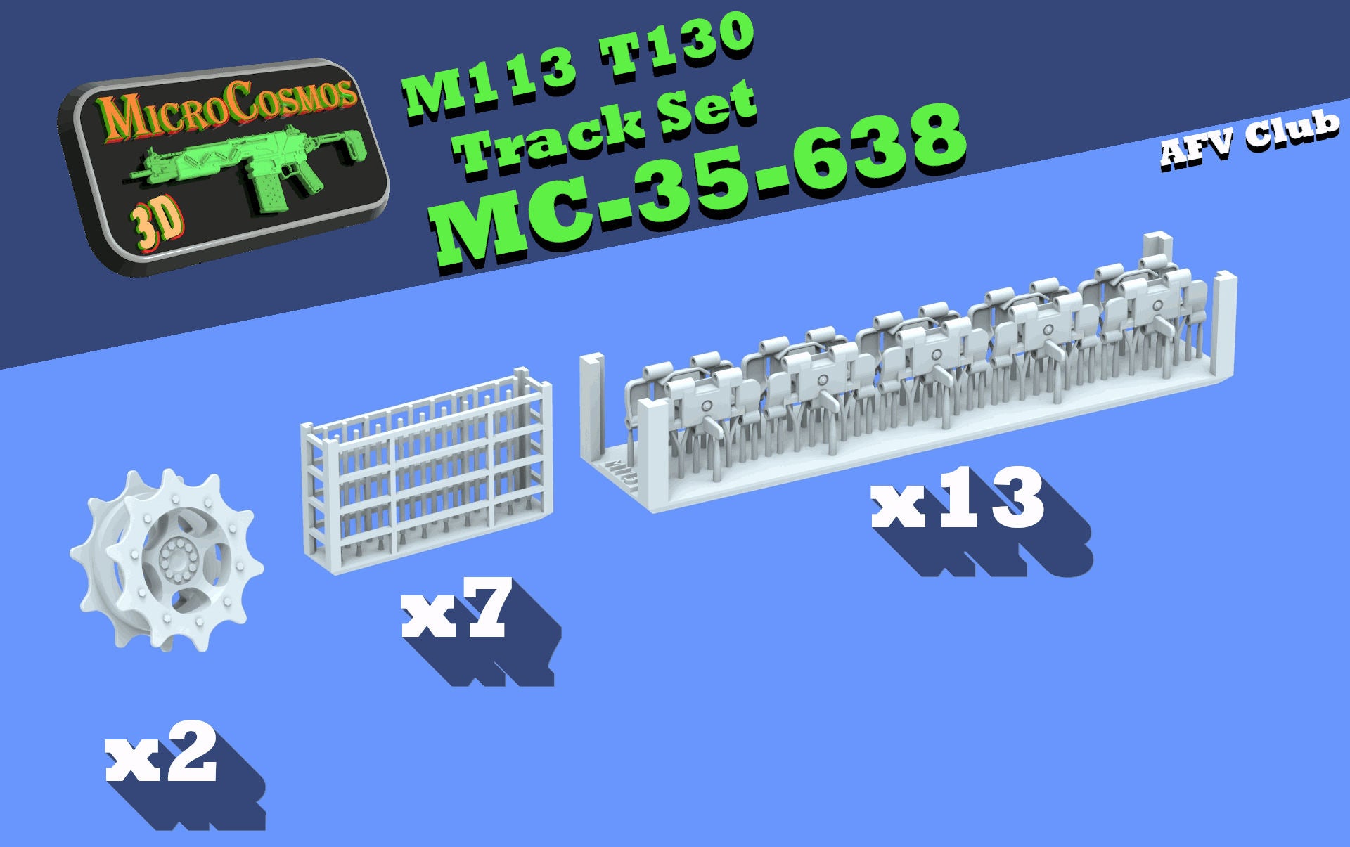 MC-35-638 - Chenilles M113 T130 pour AFV Club (Fonctionnelles)