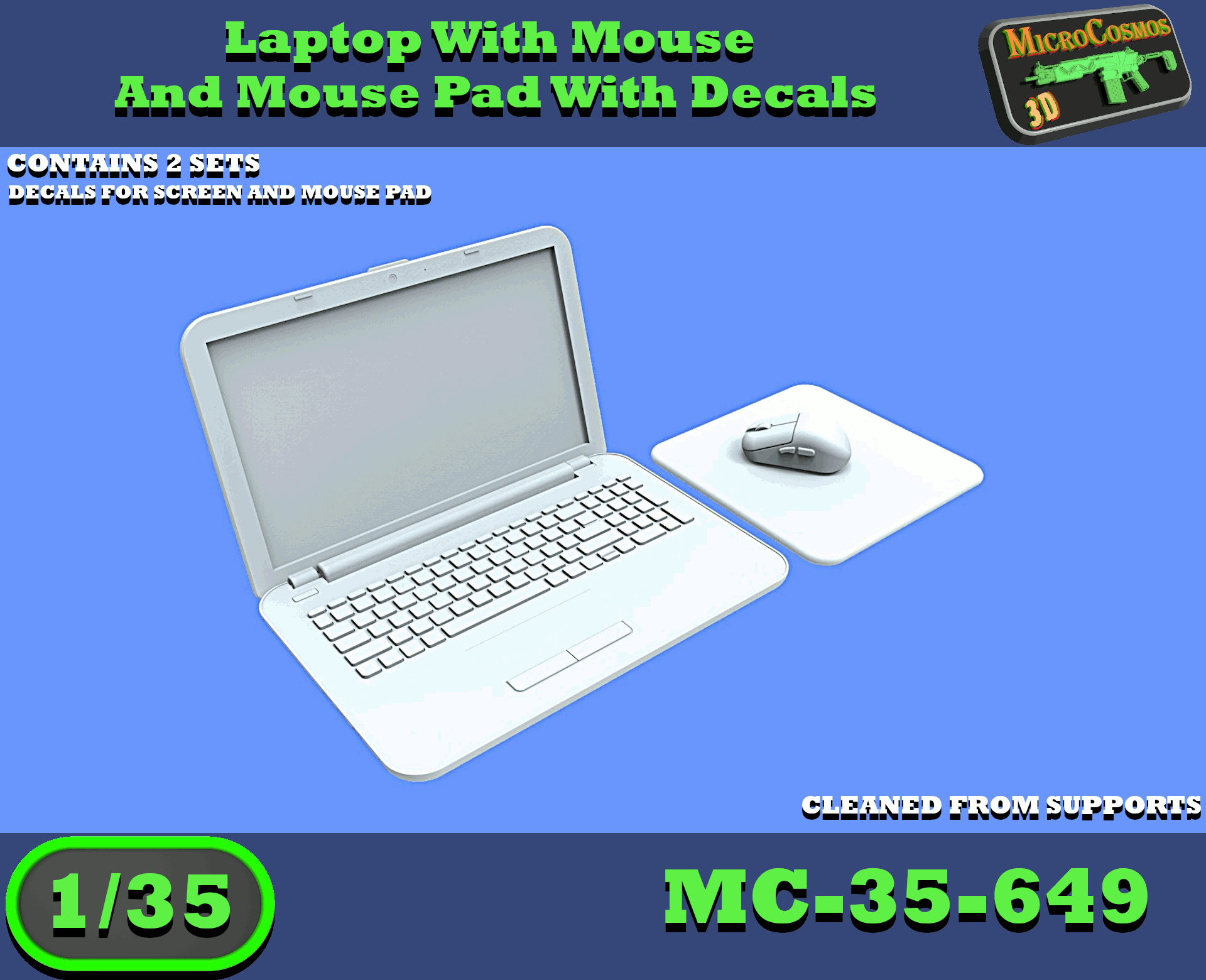 MC-35-649 – Laptop mit Maus- und Mauspad-Set mit Aufklebern
