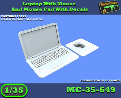 MC-35-649 - Laptop With Mouse And Mouse Pad Set With Decals