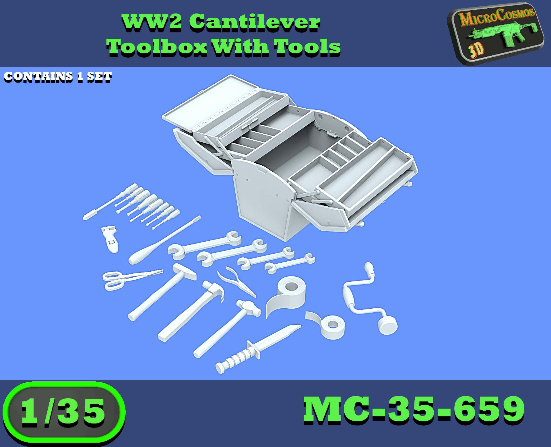MC-35-659  WW2 Toolbox Cantilever Set