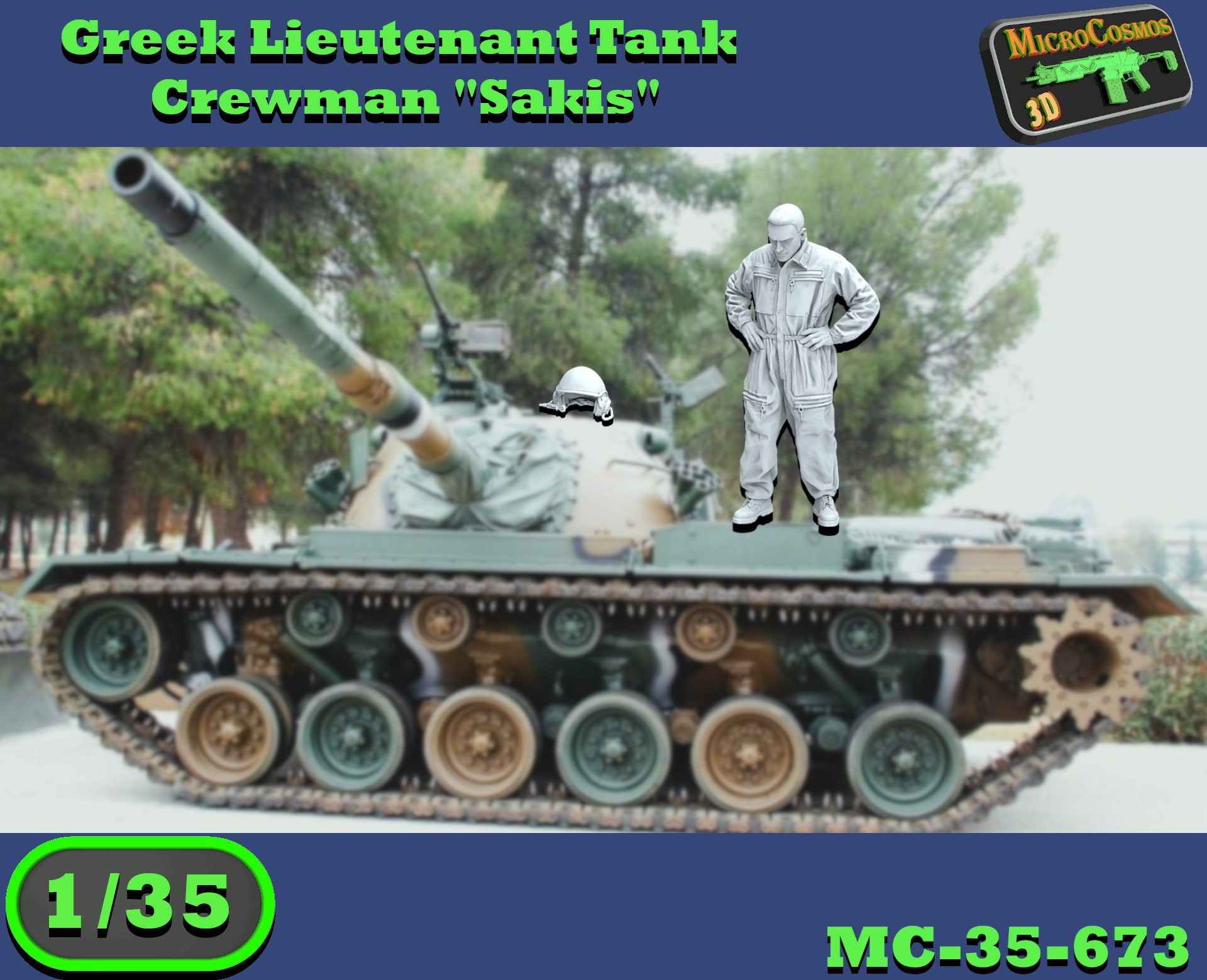 MC-35-673 - Greek Lieutenant Tank Crewman "Sakis" With CVC Helmet