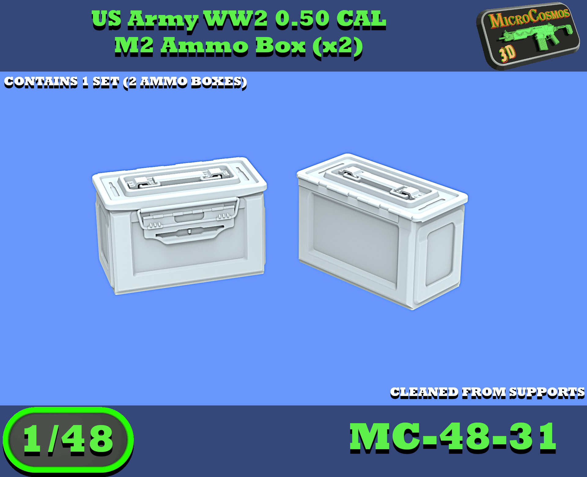 MC-48-31 - US WW2 0.50 CAL M2 Munitionskisten-Set