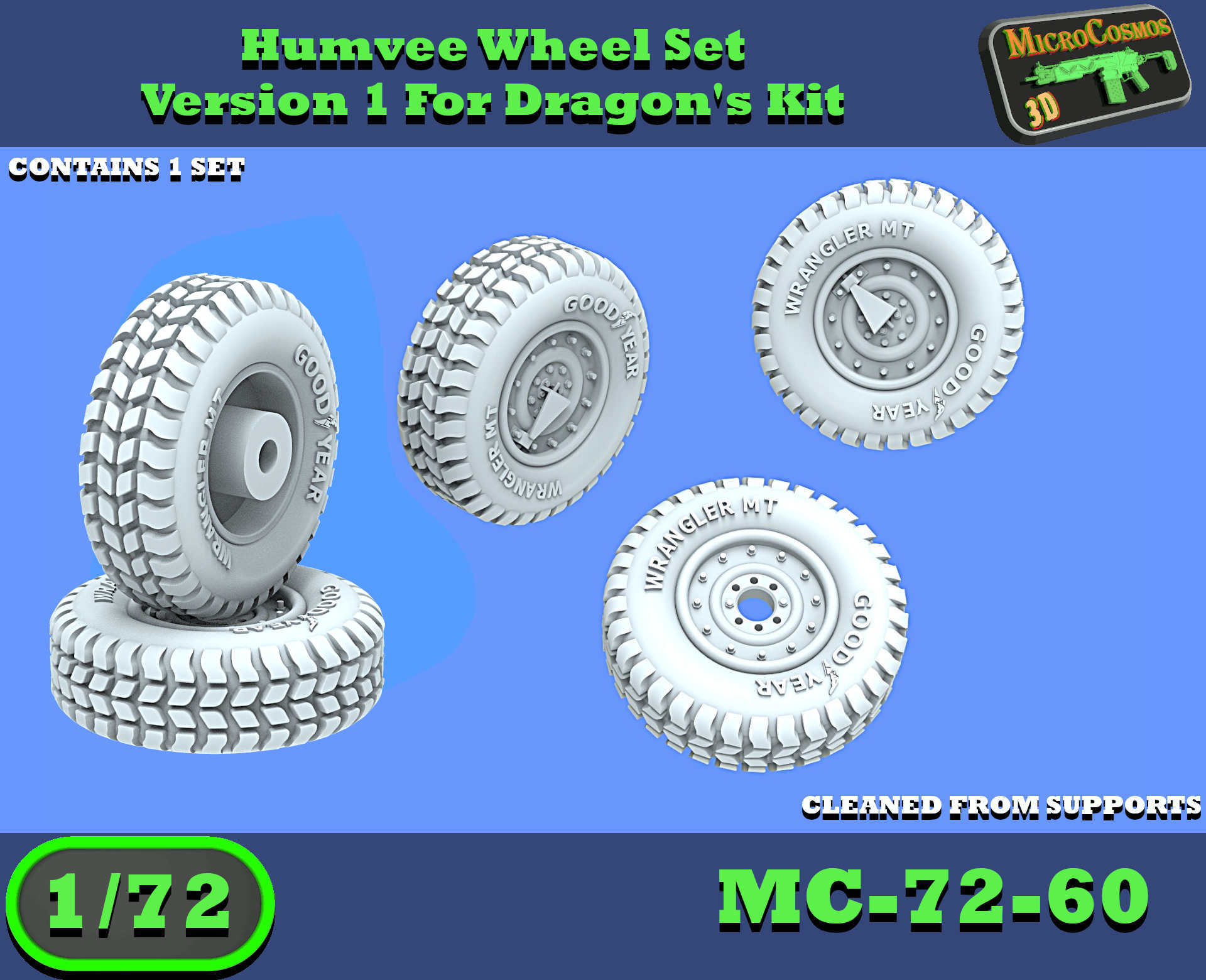 MC-72-60 - Humvee Radsatz Version 1 für Drachen Bausatz