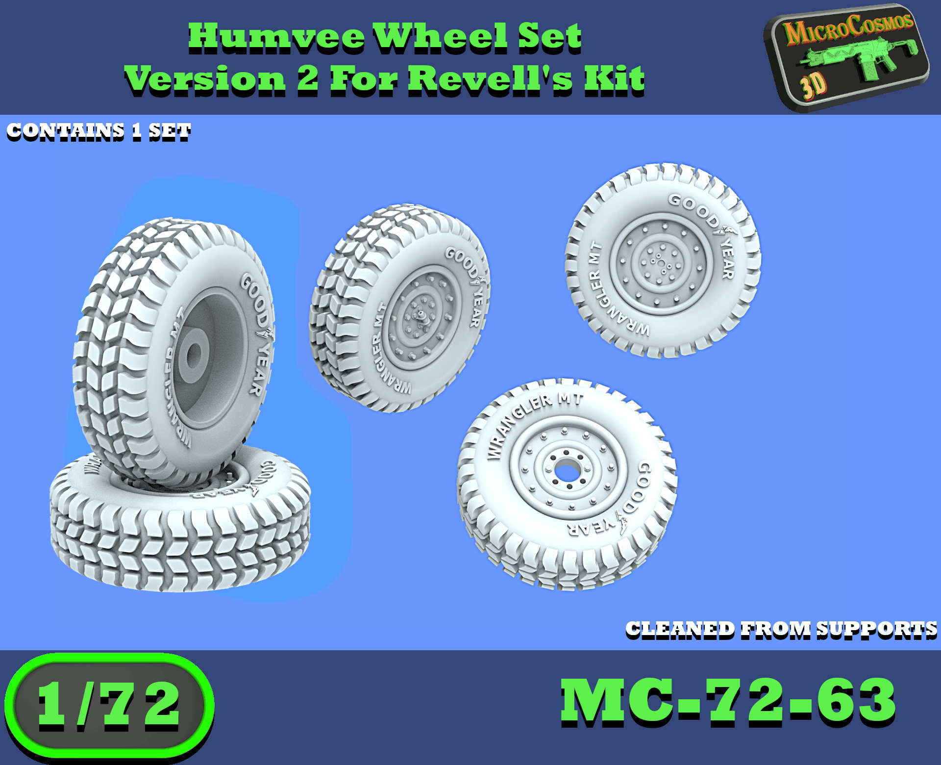 MC-72-63 - Humvee Radsatz Version 2 für Revell Bausatz