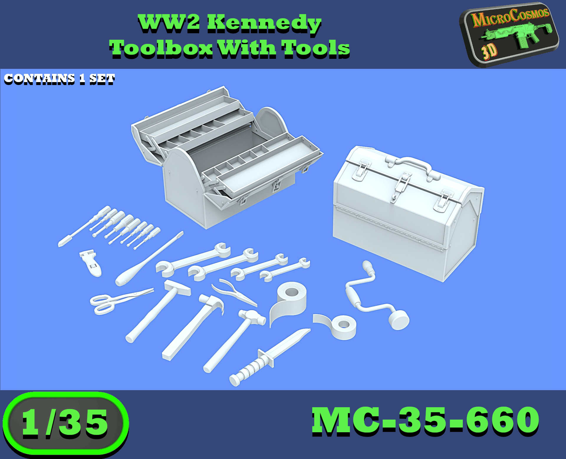 MC-35-660 - WW2 Kennedy Toolbox Set With Tools